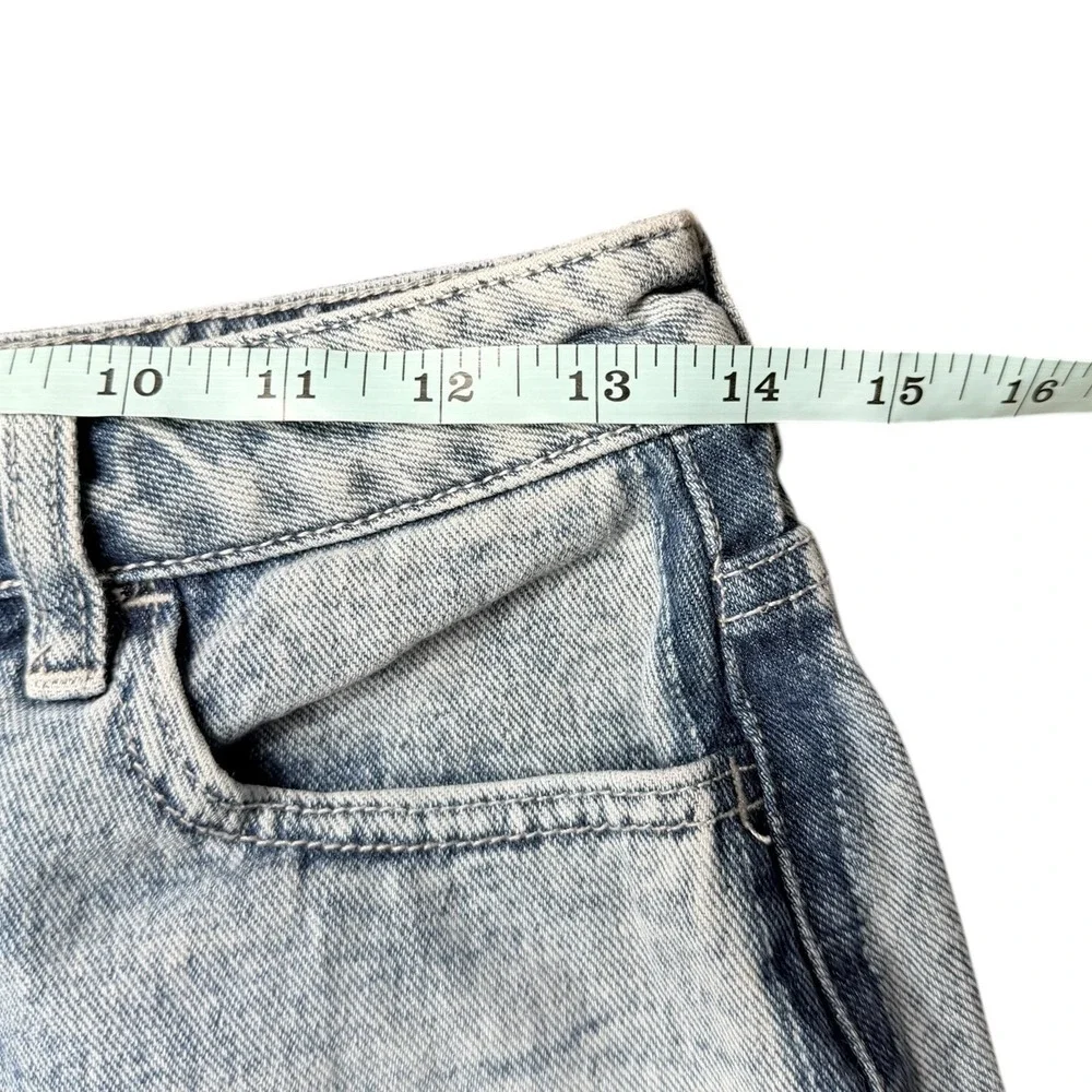 PacSun Light Wash Denim Mini Skirt Raw Hem Distressed Side Stripe Womens‎ 26